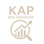 Transparent KAP SEO Services logo in beige, representing professional UK SEO, content strategy, and digital marketing services.